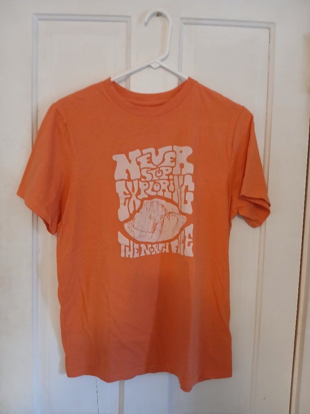 Never Stop Exploring Orange T Shirt by The North Face - Size Large